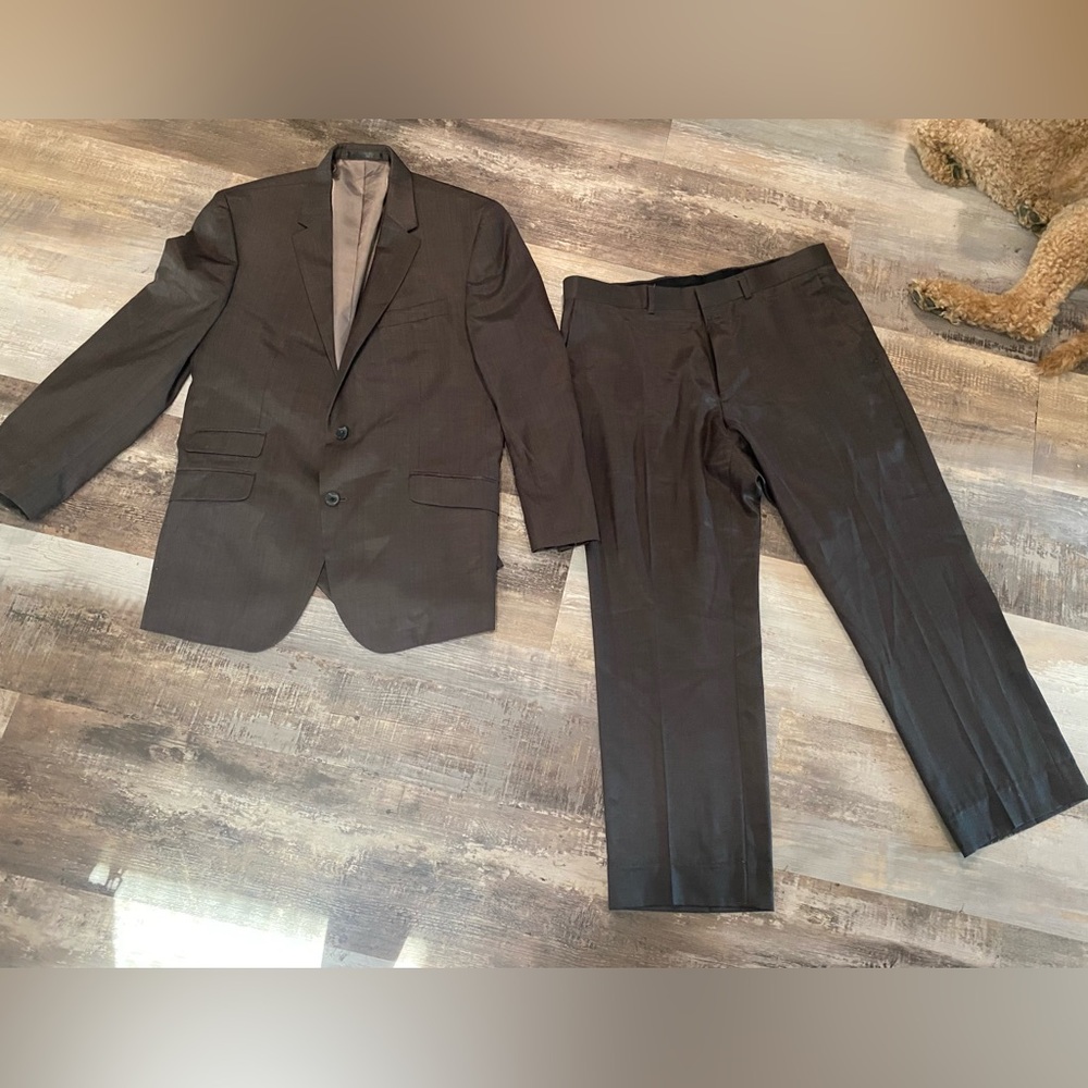 Kenneth Cole Brown Suits Classic Tailoring